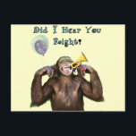 Carte Postale Funny Chimpanzee Over the Hill Birthday<br><div class="desc">Funny Chimpanzee  Over the Hill Birthday cards and Over the Hill Birthday gifts.</div>