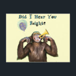 Carte Postale Funny Chimpanzee Over the Hill Birthday<br><div class="desc">Funny Chimpanzee  Over the Hill Birthday cards and Over the Hill Birthday gifts.</div>