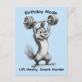 Carte Postale Funny Chipmunk Postcard - Birthday Mode Gym Art