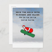 Carte postale Funny Christmas Snowboard (Devant / Derrière)