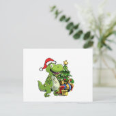 Carte Postale Funny Christmas T Rex, Xmas Dinosaur (Debout devant)