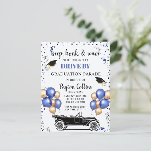 Carte Postale Funny Class of 2024 DRIVE BY Graduation Party (Debout devant)