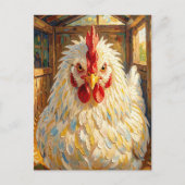 Carte Postale Funny Close Up of Impasto Chicken | Saying Hi (Devant)