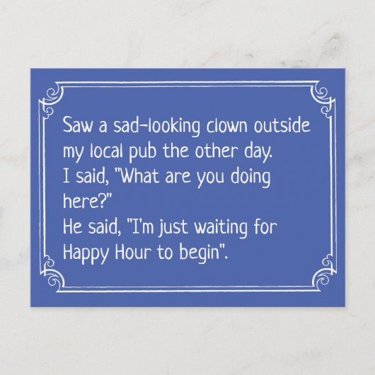 Carte Postale Funny Clown à Pub Joke (Devant)