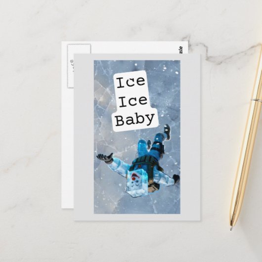 Carte Postale Funny clown icecube falling on ice  postcard (Devant/Arrière en situation)