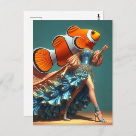 Carte Postale Funny ClownFish Mode (Devant / Derrière)