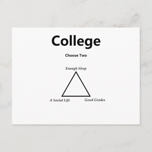 Carte Postale Funny College Choisissez deux (Devant)