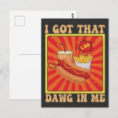 Carte Postale Funny Comic Hot Dogs Combo J'ai Ce Chien En Moi (Devant / Derrière)