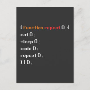 Carte Postale Funny Computer Science Coder Programmer Fonction