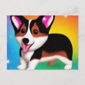 Carte Postale Funny Corgi Puppy Dog   (Devant)