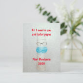 Carte Postale Funny Covid First Pandemic 2020 Toilet Paper (Debout devant)
