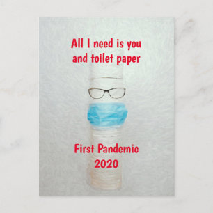 Carte Postale Funny Covid First Pandemic 2020 Toilet Paper