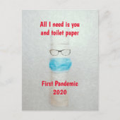 Carte Postale Funny Covid First Pandemic 2020 Toilet Paper (Devant)
