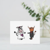 Carte Postale Funny Cow and Bull Mariage (Debout devant)
