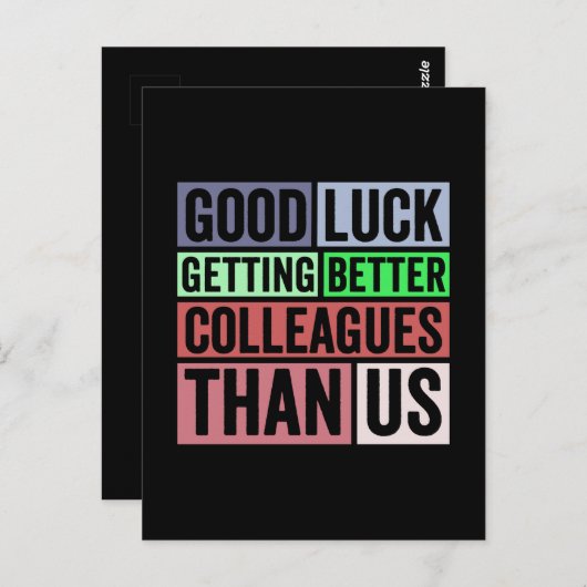 Carte Postale Funny | Coworker Leaving | Good L (Devant / Derrière)