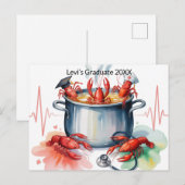 Carte Postale Funny Crawfish Nurse Graduation Postcard (Devant / Derrière)