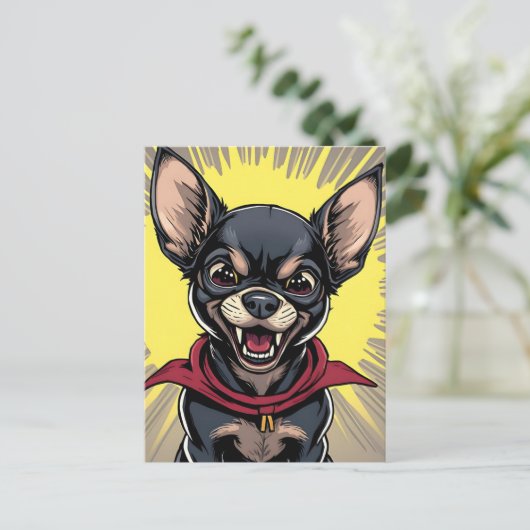 Carte Postale Funny Crazy Chihuahua (Debout devant)