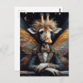 Carte Postale Funny Cute Giraffe Fée (Devant / Derrière)