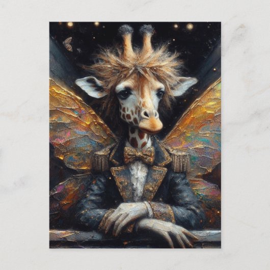 Carte Postale Funny Cute Giraffe Fée (Devant)