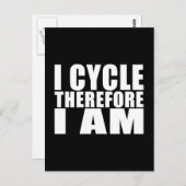 Carte Postale Funny Cyclists Cite Des Blagues : I Cycle Donc I (Devant / Derrière)