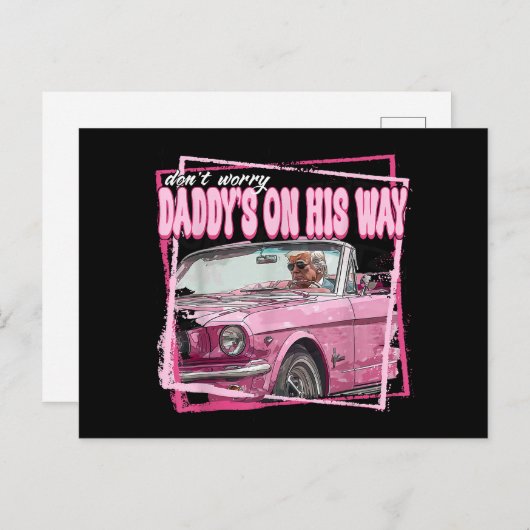 Carte Postale Funny Daddy's Home Trump Pink 2024 Take America Ba (Devant / Derrière)