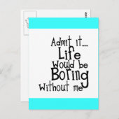 CARTE POSTALE FUNNY DITES ADMETTRE LA VIE NÉS SANS MOI COMMENTAI (Devant / Derrière)