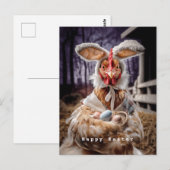 Carte Postale Funny Easter Chicken Bunny Costume (Devant / Derrière)