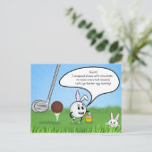 Carte Postale Funny Easter Golf Ball Easter Egg Hunt Humor (Debout devant)