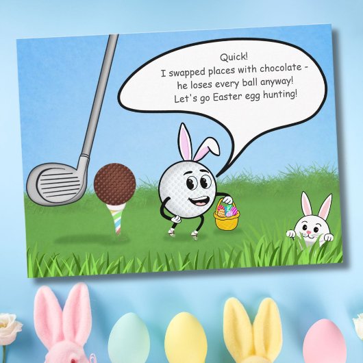Carte Postale Funny Easter Golf Ball Easter Egg Hunt Humor