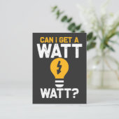 Carte Postale Funny Electricien Watt Pun ingénierie électrique (Debout devant)