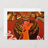 Carte Postale Funny Elegant Giraffe Accessoré Style Africain (Devant / Derrière)