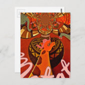 Carte Postale Funny Elegant Giraffe Accessoré Style Africain (Devant / Derrière)