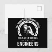 Carte Postale Funny Engineer For All Women (Devant / Derrière)