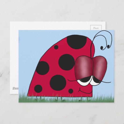 Carte Postale Funny et Euphoric Ladybug (Devant / Derrière)