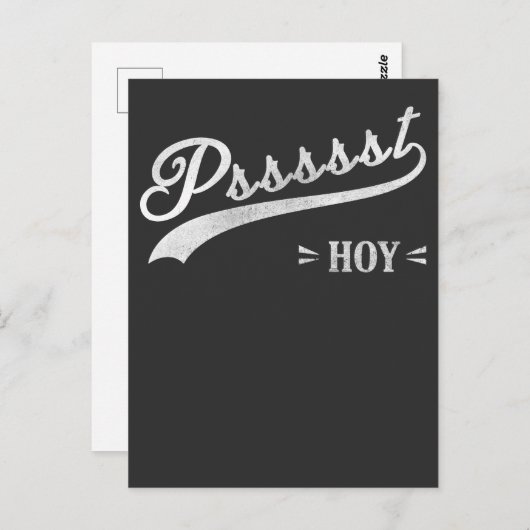 Carte Postale Funny Filipino Psst Hoy Distressed Script Cadeau (Devant / Derrière)