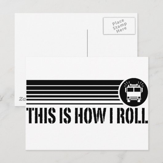 Carte Postale Funny Firefighter (Devant / Derrière)