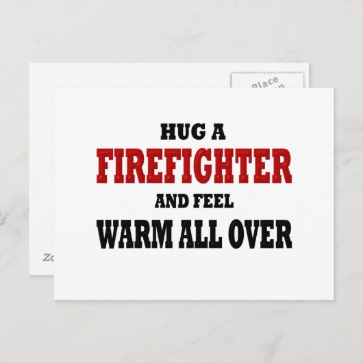 Carte Postale Funny Firefighter (Devant / Derrière)