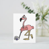 Carte Postale Funny Flamant rose rose Art de golf (Debout devant)