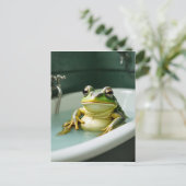 Carte Postale Funny frog in bath nursery art (Debout devant)