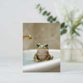 Carte Postale Funny frog in bath nursery art (Debout devant)