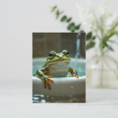 Carte Postale Funny frog in bath nursery art (Debout devant)