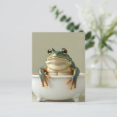 Carte Postale Funny frog in bath nursery art (Debout devant)