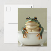 Carte Postale Funny frog in bath nursery art (Devant / Derrière)
