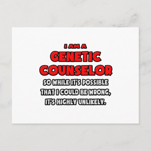 Carte Postale Funny Genetic Counselor .. Highly Unlikely (Devant)