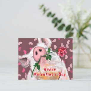 Carte Postale Funny Gentleman Pig Valentine's Day Card