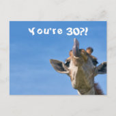 Carte Postale Funny Giraffe Joyeux 30e anniversaire (Devant)