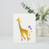 Carte Postale Funny Giraffe Roller Patinage (Debout devant)