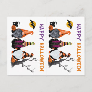 Carte Postale Funny Gnomes School Party Halloween Card