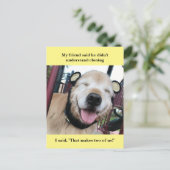 Carte Postale Funny Golden Retriever Clonage Mème de plaisanteri (Debout devant)