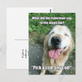 Carte Postale Funny Golden Retriever Fisherman Plaisanterie mème (Devant / Derrière)
